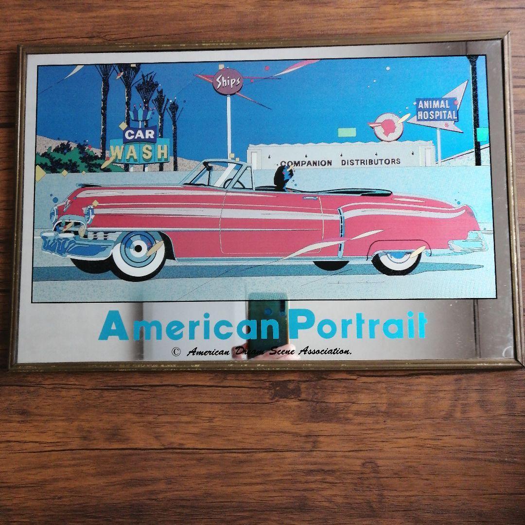鈴木英人　レトロ　American Portraitアメ車　パブミラー