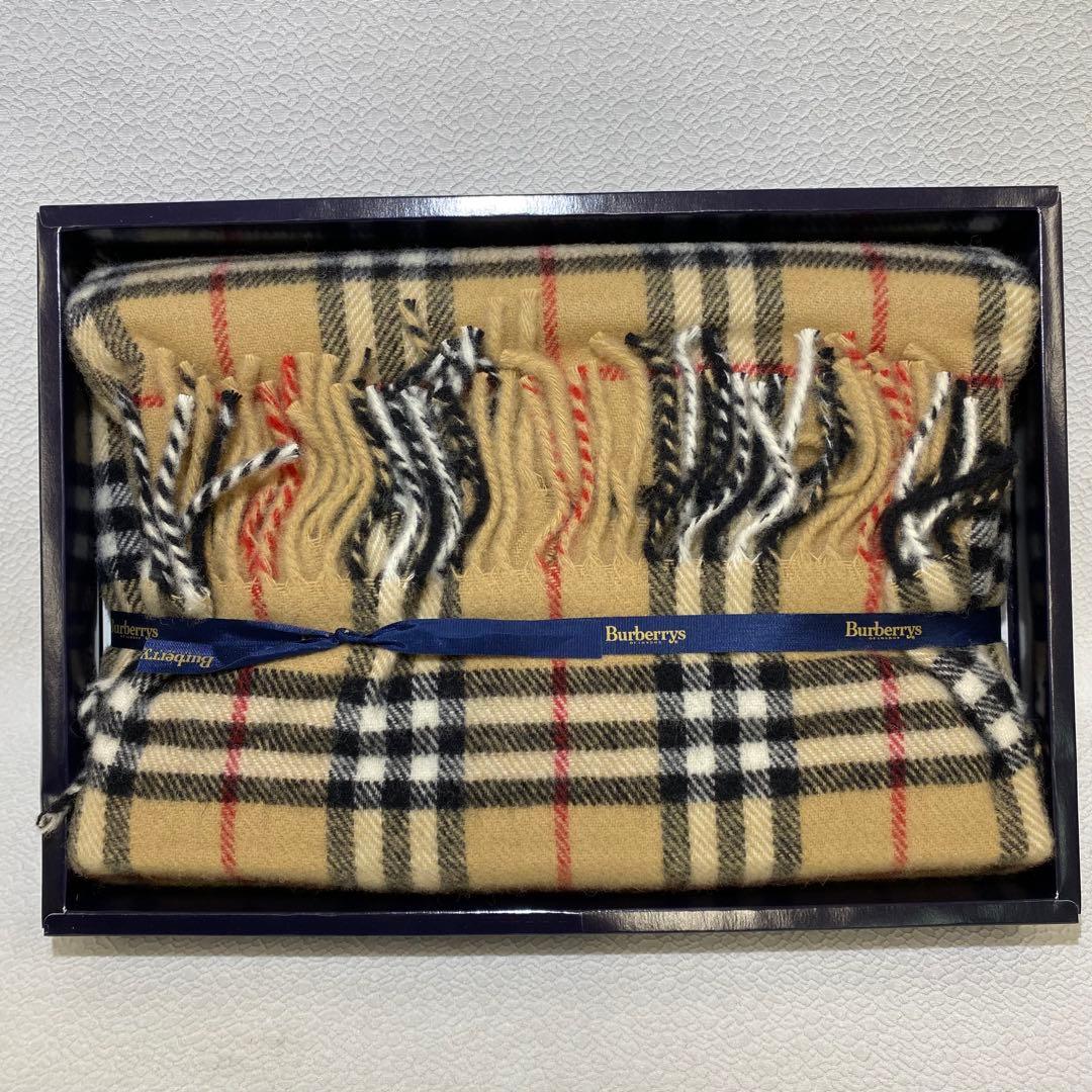 未使用保管品 Burberry ウールひざ掛け FGC 500 2500