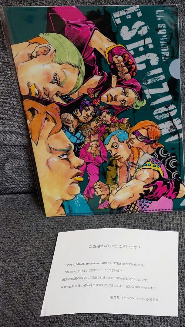 R*i様 ジョジョマガジン2024WINTER 当選品クリアファイル