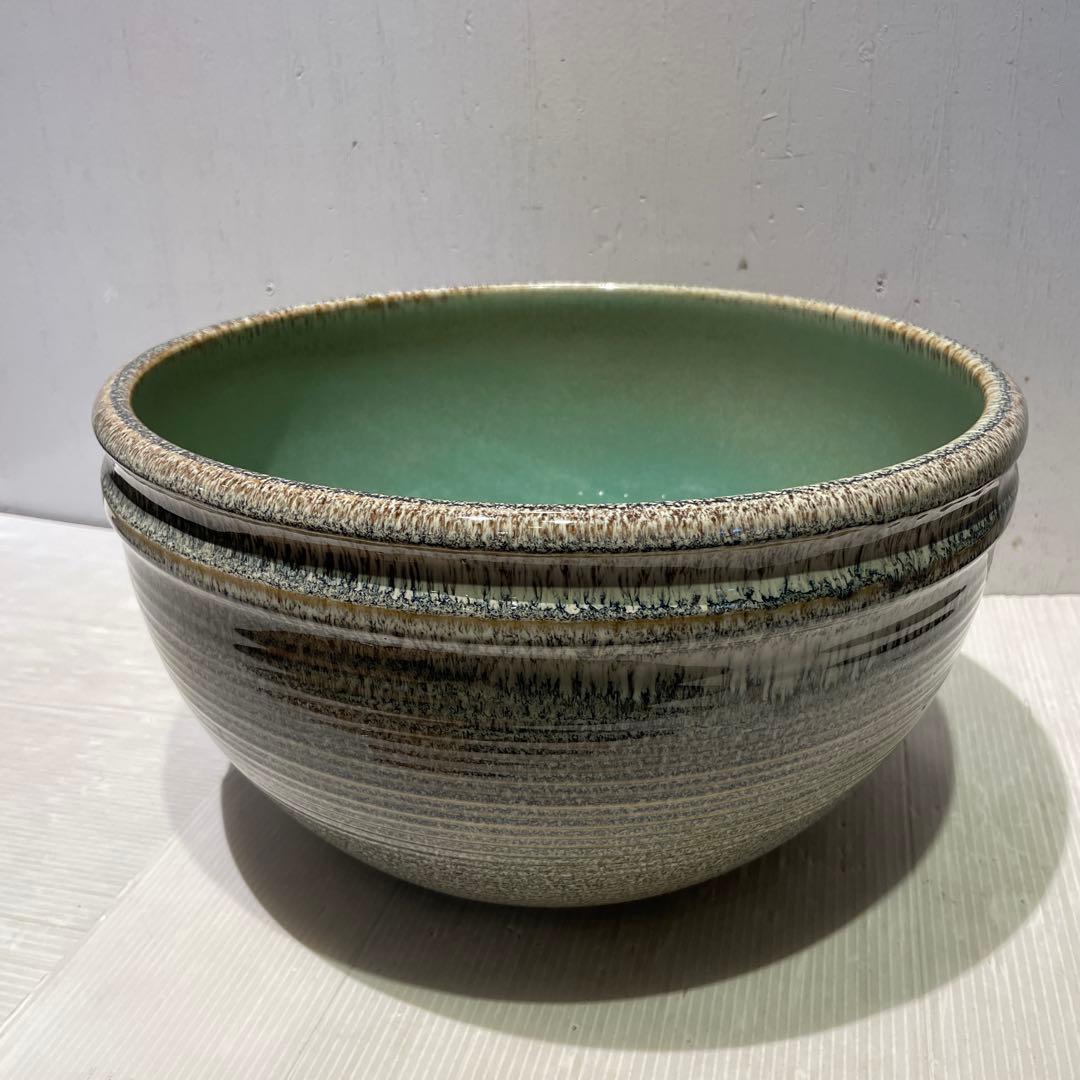 信楽焼　睡蓮鉢 直径32㎝ 水鉢 メダカ鉢 丸型　花瓶　花器　壺　水槽