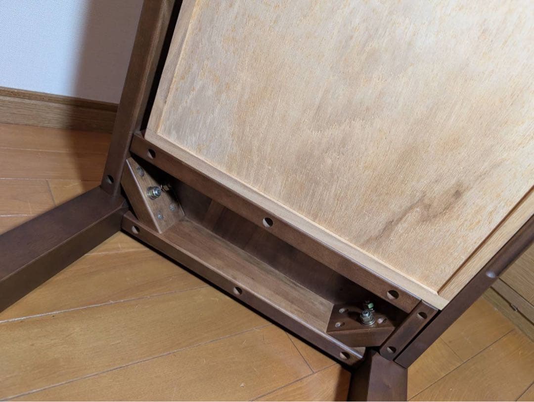 ■送料込■無印良品 天然木ローテーブル 引出バーチ材 ブラウン 机デスク