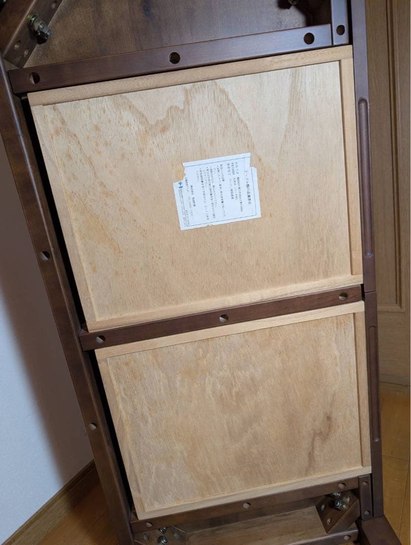 ■送料込■無印良品 天然木ローテーブル 引出バーチ材 ブラウン 机デスク