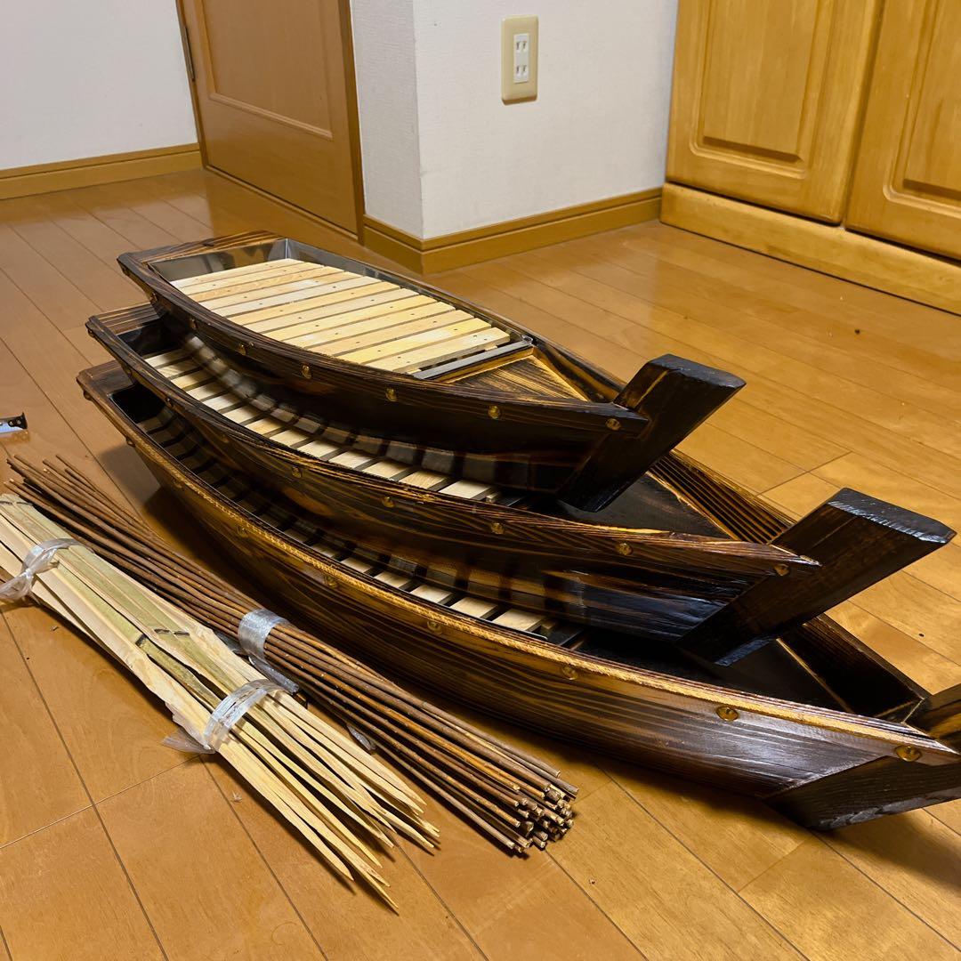 【高級・本格派】舟盛り 器 3隻セット 焼き加工 刺身 盛り付け 居酒屋