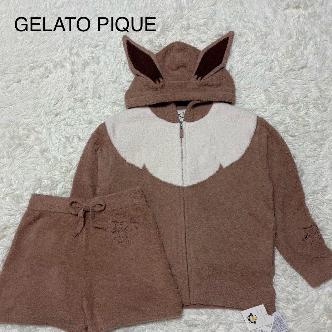 新品タグ付【ジェラートピケ】ポケモン　イーブイ　ルームウェア　セットアップ　F